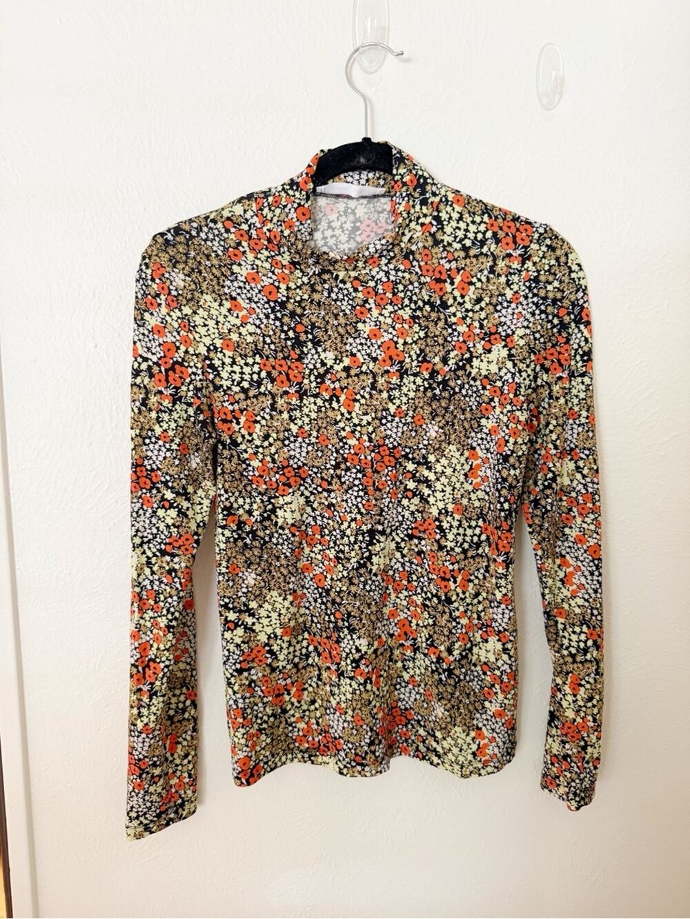 Samsoe Samsoe Floral Print Turtleneck Top Sz M
